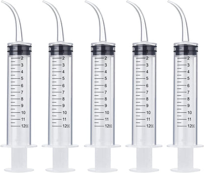 Dental Irrigation Syringe 12cc / 12ml Curved Tip with Scale (pack 50pcs)