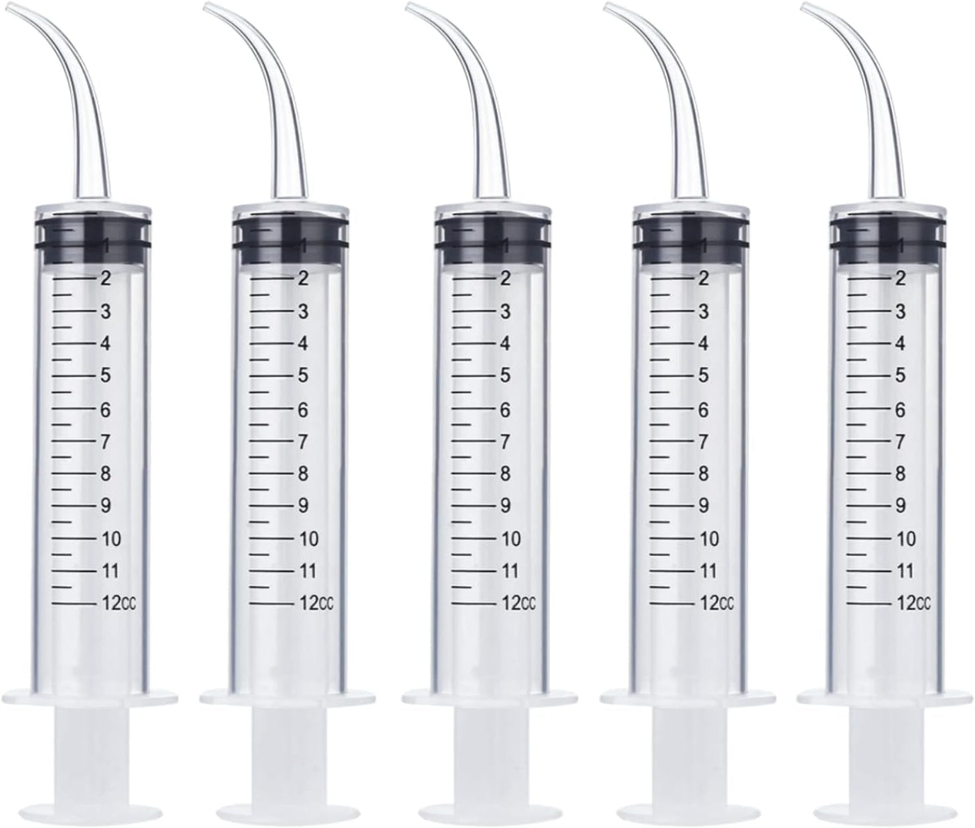 Dental Irrigation Syringe 12cc / 12ml Curved Tip with Scale (pack 50pcs)
